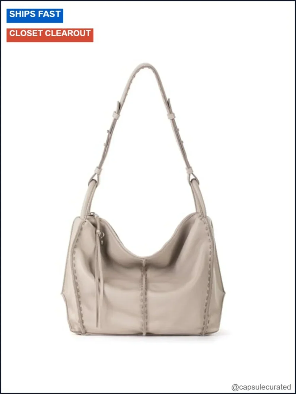 The Sak Los Feliz Large Hobo Leather Women's Purse with Zipper Pocket
